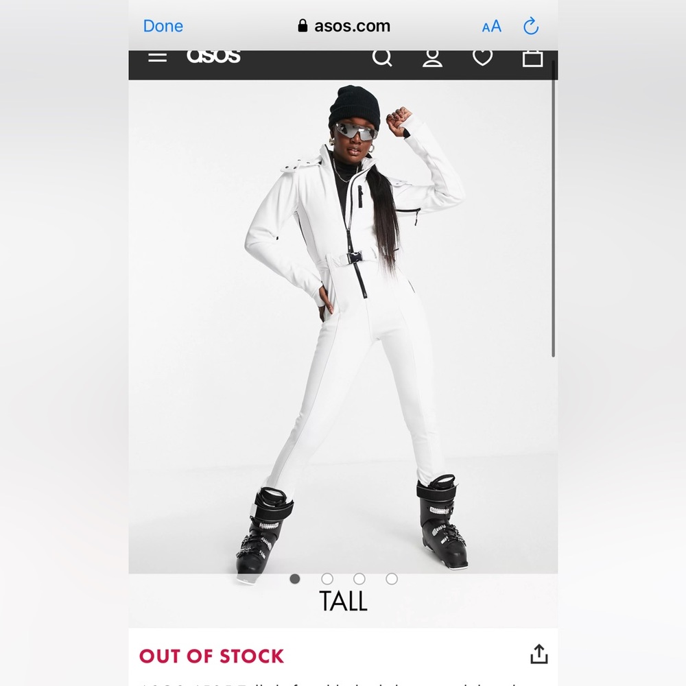 ASOS 4505 Tall ski fitted belted ski suit with hood
NEW WITH TAGS